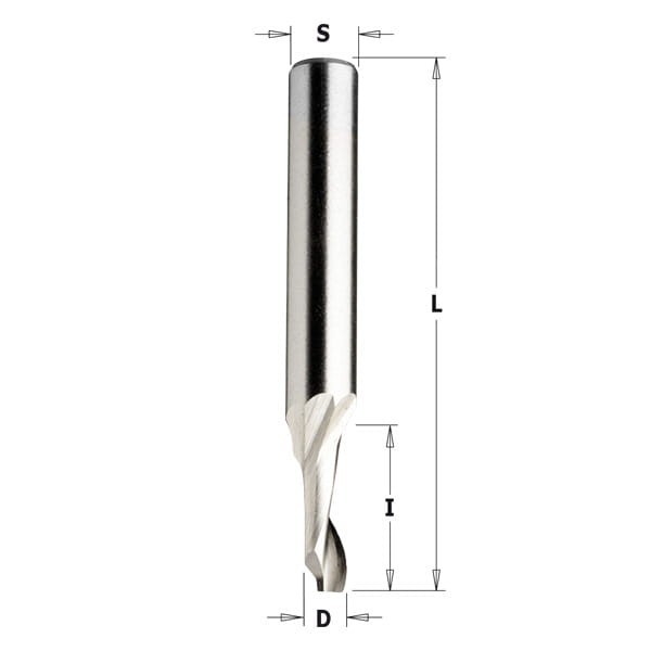 Frez prosty z ostrzem wiercącym HS 5% D=3 I=12 L=60 S=8 do aluminium CMT parametry