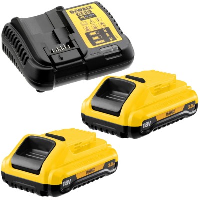 DEWALT Ładowarka + 2x Akumulator DEWALT 18V 3.0Ah