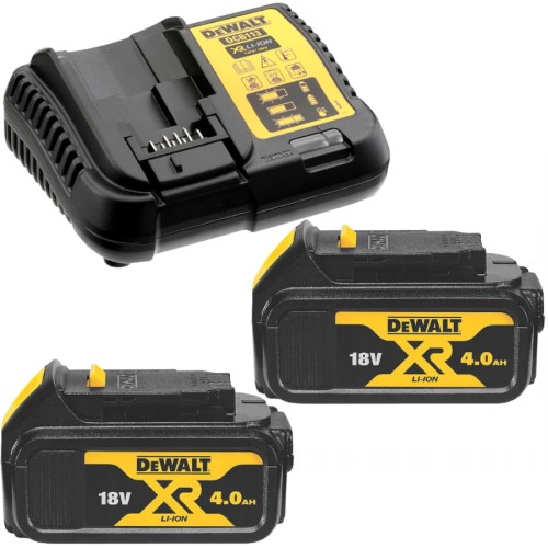 DEWALT Ładowarka + 2x Akumulator DEWALT 18V 4.0Ah