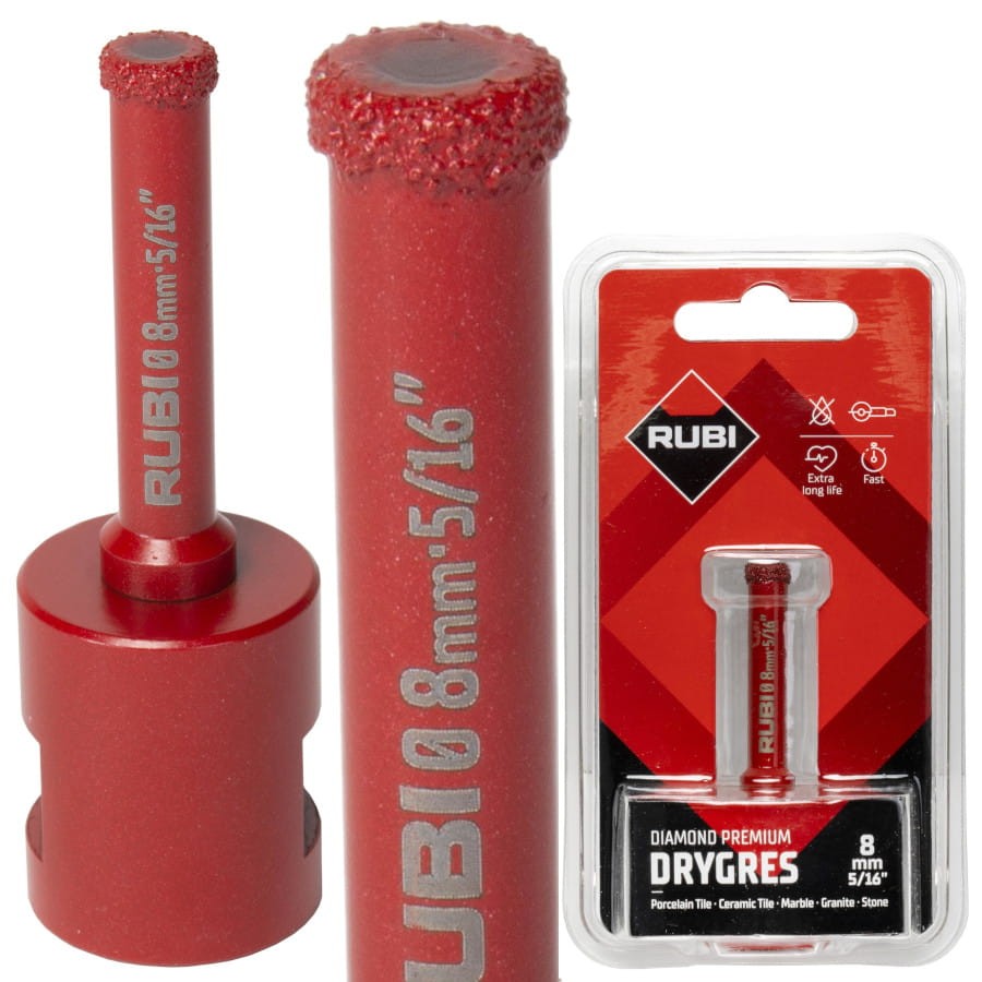 RUBI 06918 Wiertło koronka Drygres Premium 8mm M14