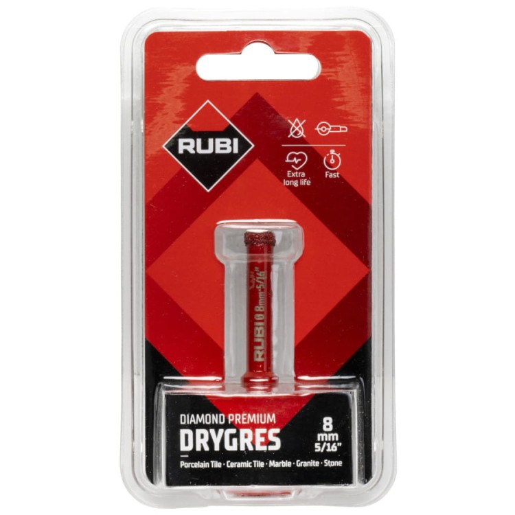 RUBI 06918 Wiertło otwornica diamentowa Drygres Premium 8mm M14