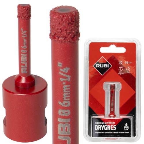 RUBI 06900 Wiertło koronka Drygres Premium 6mm M14