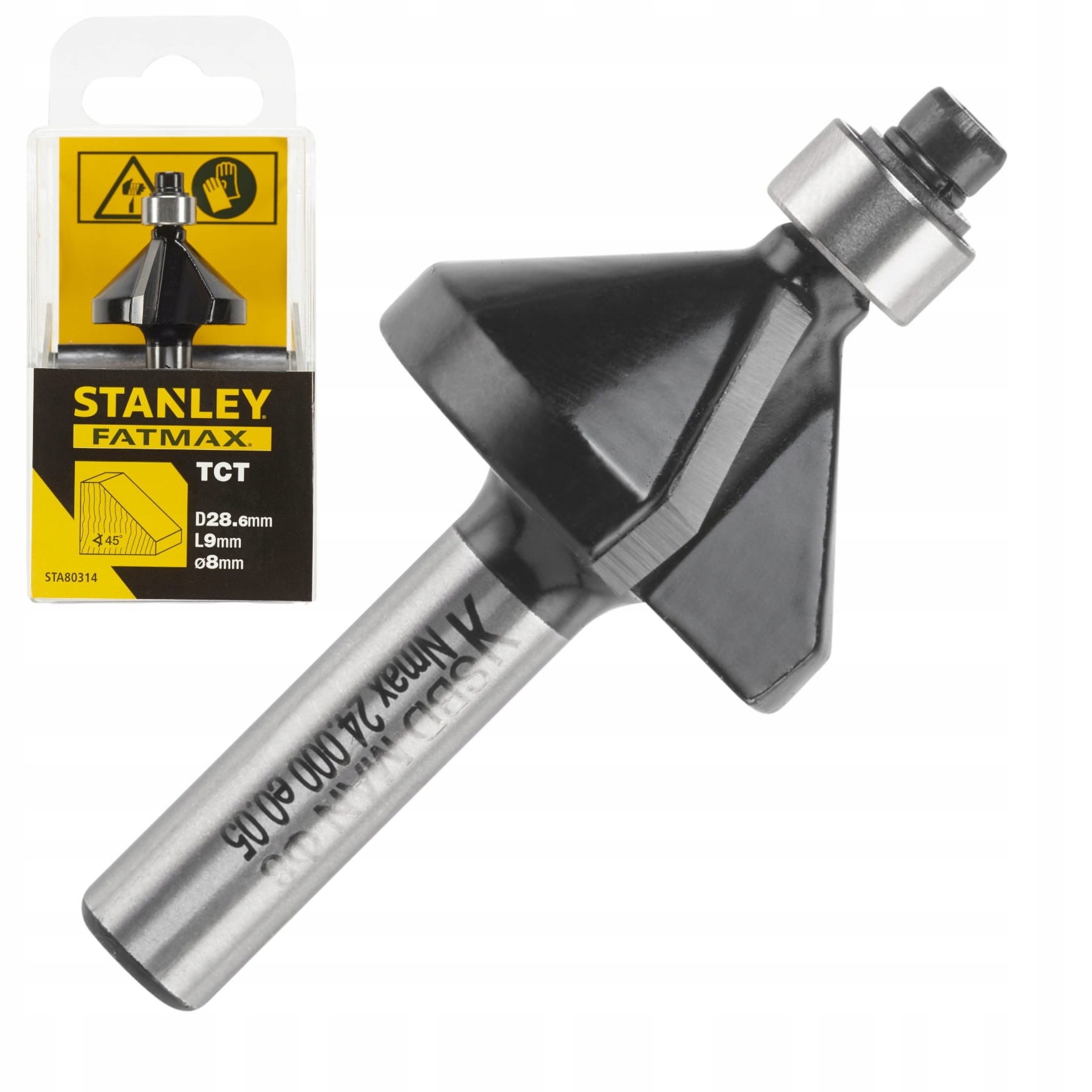 STANLEY STA80314 Frez fazujący 45st 8mm 28.6x9mm