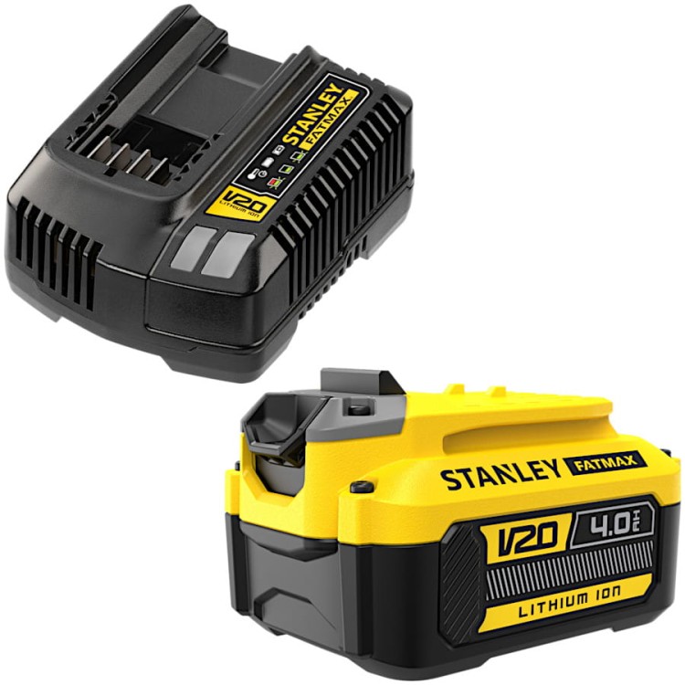 STANLEY SFMCB204 Akumulator Li-Ion 18V 4.0Ah FatMax V20 + Ładowarka 2A