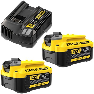 STANLEY SFMCB204 Akumulator Li-Ion 18V 4.0Ah FatMax V20 2szt. + Ładowarka 2A
