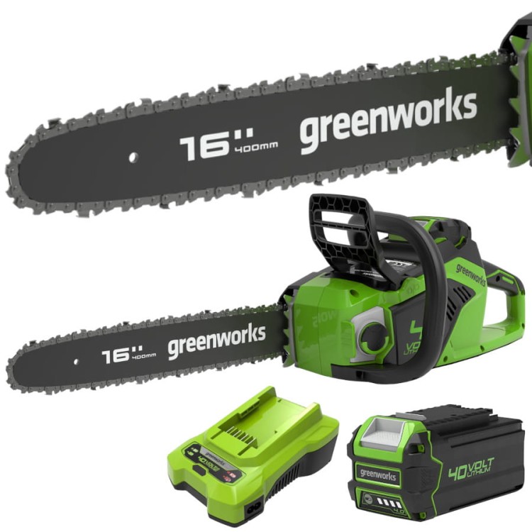 GREENWORKS GD40CS18K4 Pilarka łańcuchowa 40cm 40V 4Ah ładowarka