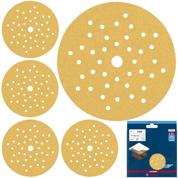 Papier ścierny EXPERT C470 P80 125mm 5szt. Bosch