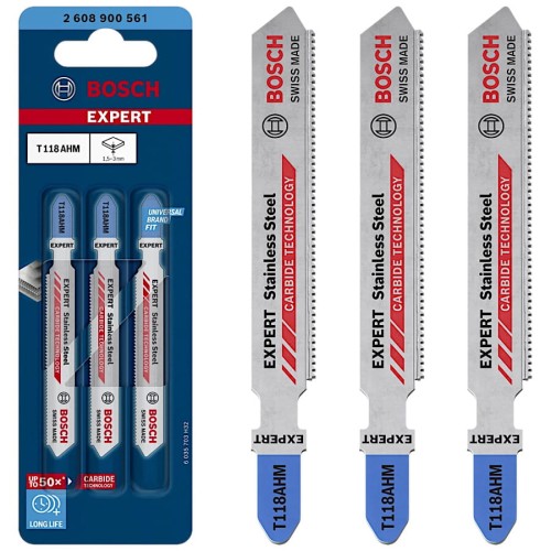 BOSCH Brzeszczoty do wyrzynarek 83mm Expert 'Stainless Steel' T 118 AHM 3szt.