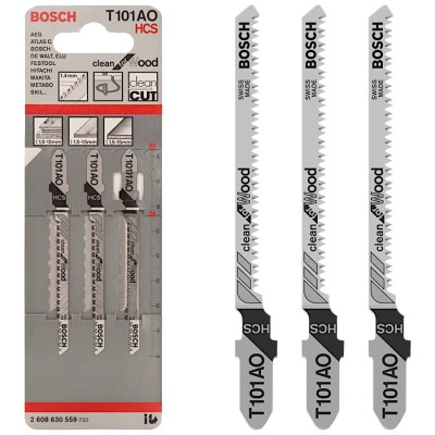 BOSCH Brzeszczoty do wyrzynarek 83mm 'Clean for Wood' T 101 AO 3szt.