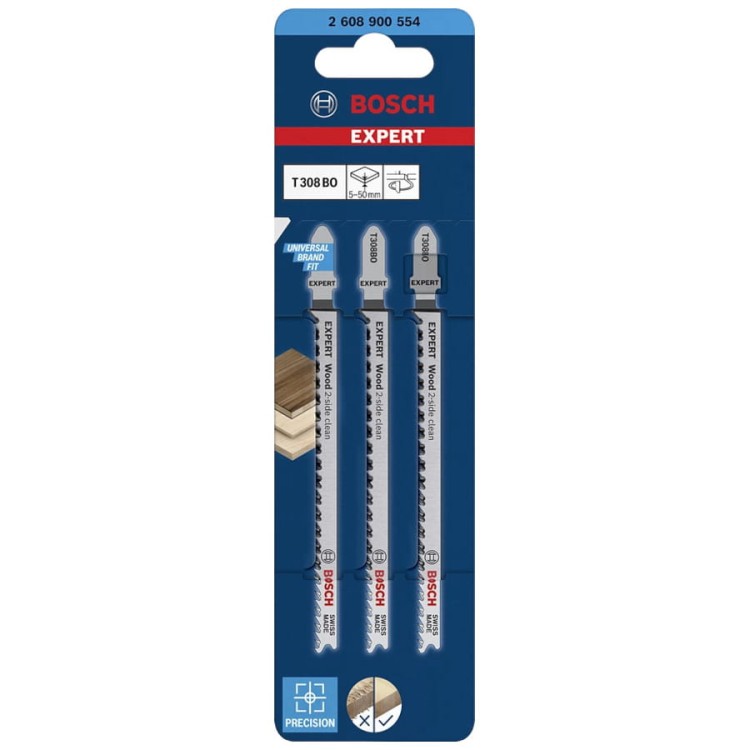Opakowanie brzeszczoty do wyrzynarek 117mm Expert 'Wood 2-side clean' T 308 BO