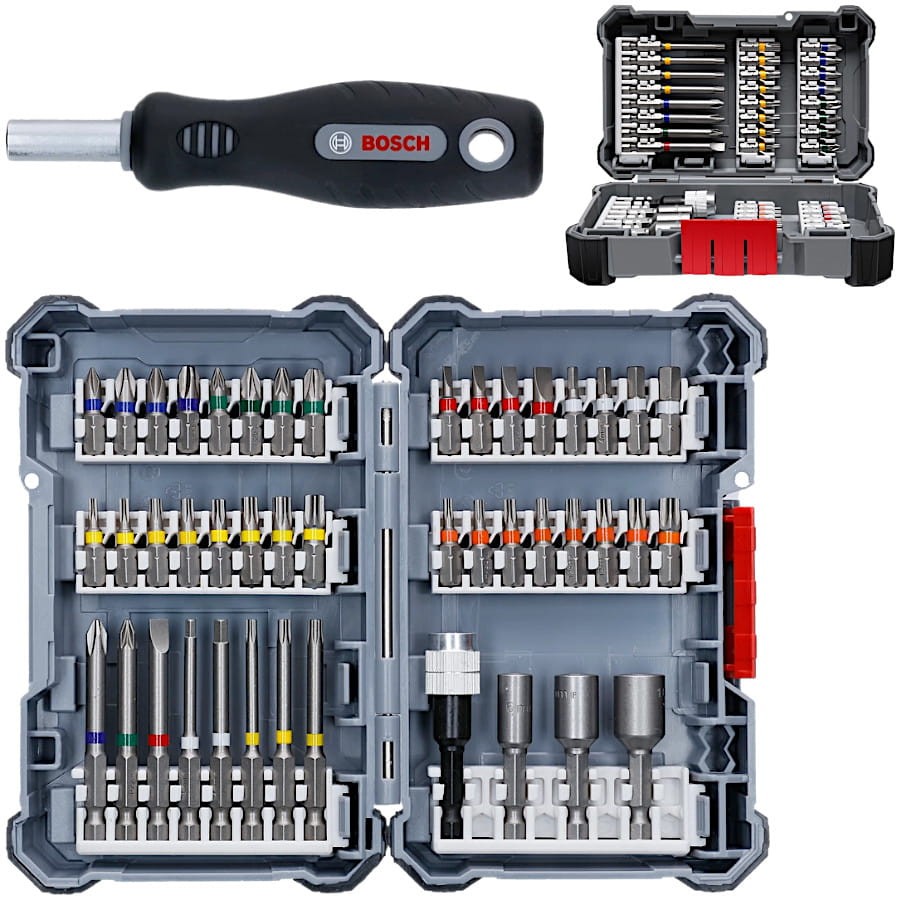 BOSCH Zestaw końcówek z wkrętakiem 45el.