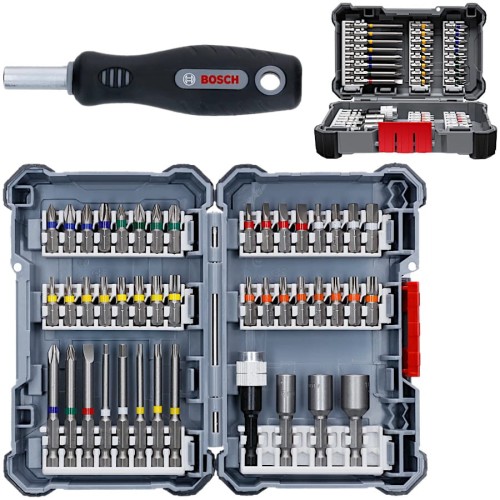 BOSCH Zestaw końcówek z wkrętakiem 45el.