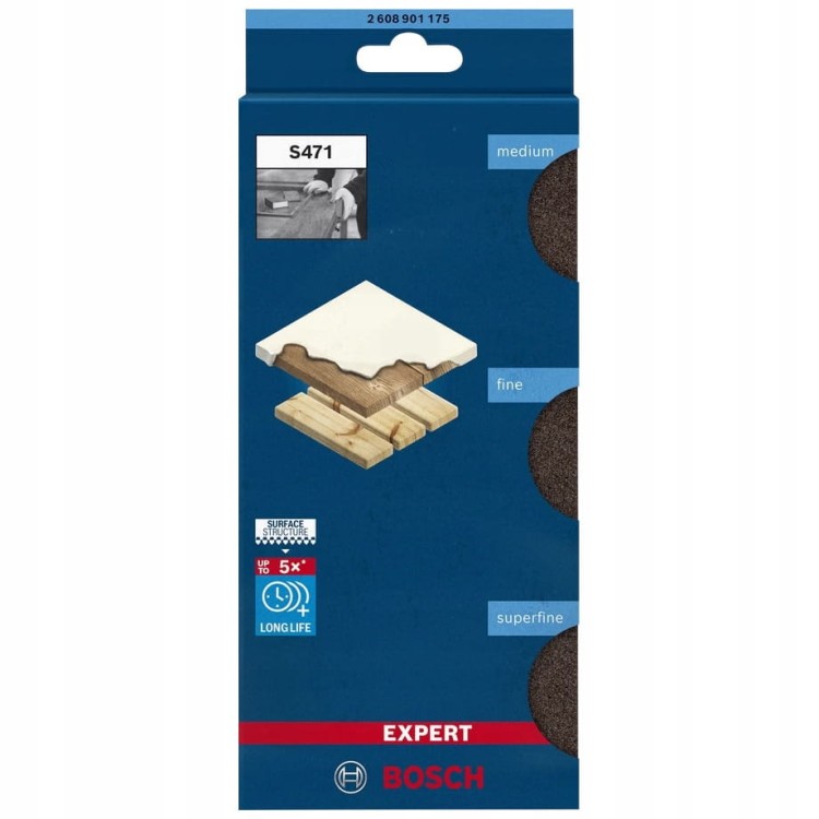 Gąbki szlifierskie Bosch S471 M, F, SF Expert 3szt.