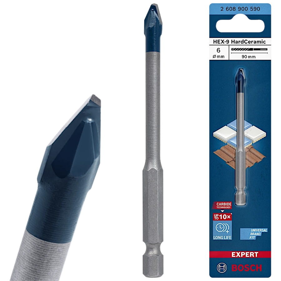 BOSCH Wiertło do płytek 6 x 90mm Expert HEX-9 HardCeramic