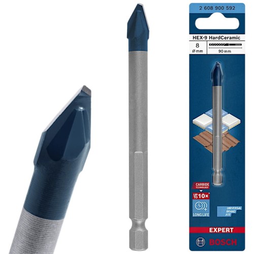 BOSCH Wiertło do płytek 8 x 90mm Expert HEX-9 HardCeramic