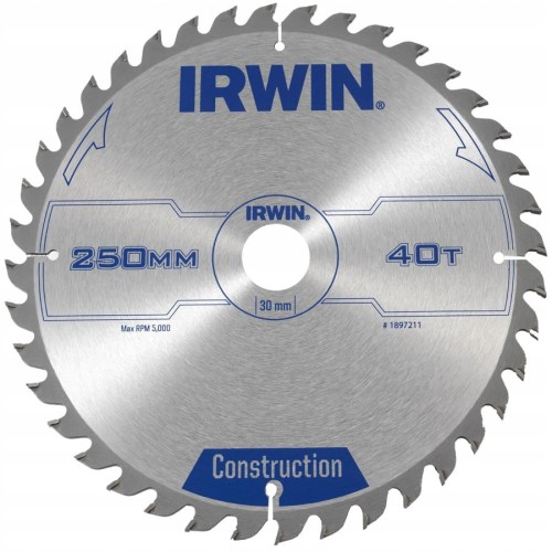 IRWIN 1897211 Tarcza piła do drewna 250x30mm 40z