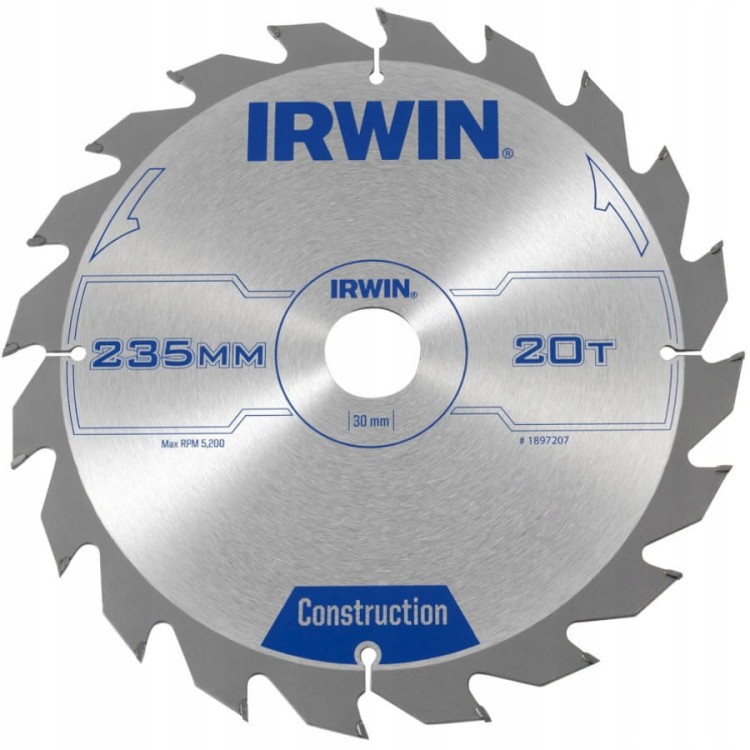 IRWIN 1897207 Tarcza piła do drewna 235x30mm 20z
