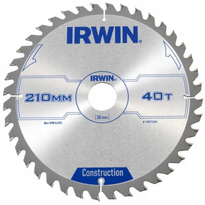 IRWIN 1897204 Tarcza piła do drewna 210x30mm 40z