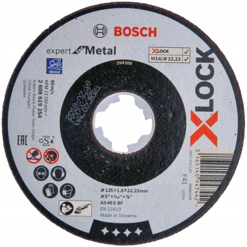 BOSCH 2608619254 Tarcza tnąca do metalu 125mm Expert X-LOCK