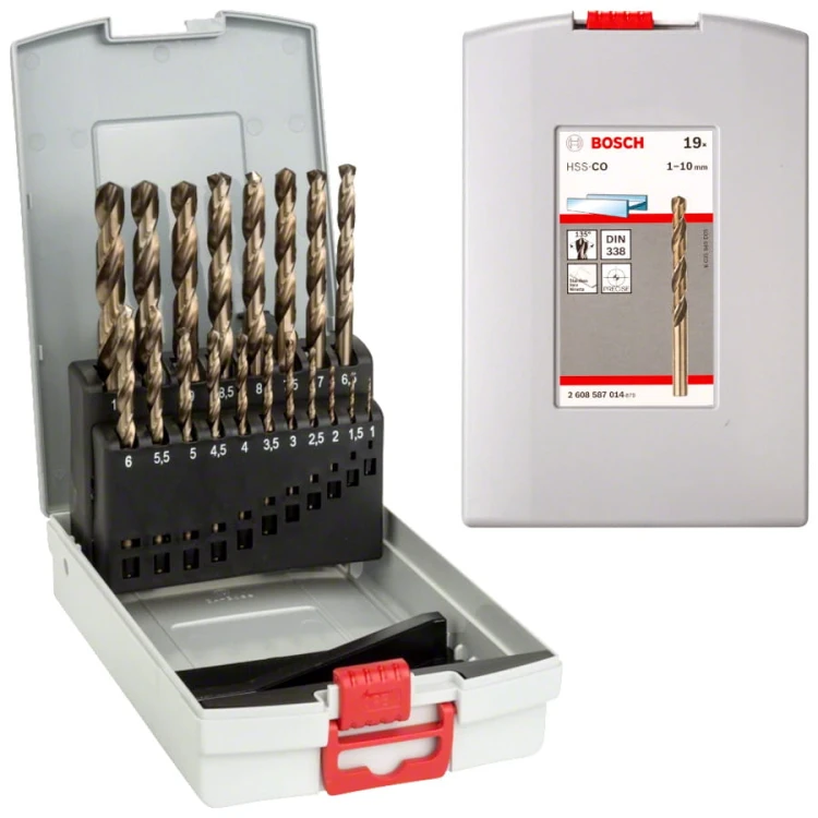 BOSCH 2608587014 Zestaw wierteł do metalu 1-10mm HSS-Co 19el.