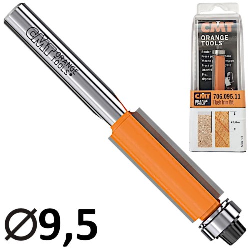 CMT 706.095.11 Frez prosty z dolnym łożyskiem 6 x 9.5mm
