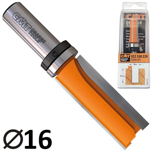 CMT 912.160.11B Frez prosty z górnym łożyskiem 8 x 16mm