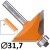 CMT 936.280.11 Frez do ukosowania w drewnie 31,7mm kąt 45°