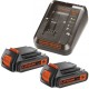 BLACK DECKER BDC1A Szybka ładowarka do akumulatorów 14,4-18V + 2xAkumulator 1.5Ah