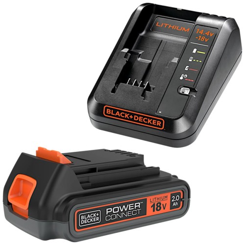 BLACK DECKER BDC1A Szybka ładowarka do akumulatorów 14,4-18V + Akumulator 2.0Ah