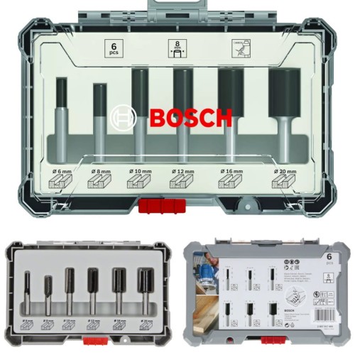 BOSCH Zestaw frezów do wypustów z prostym trzpieniem 8mm 6szt.