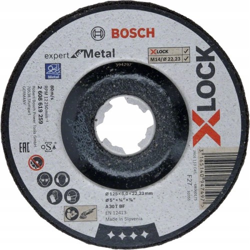 BOSCH Tarcza ścierna do metalu 125x22,23mm X-LOCK