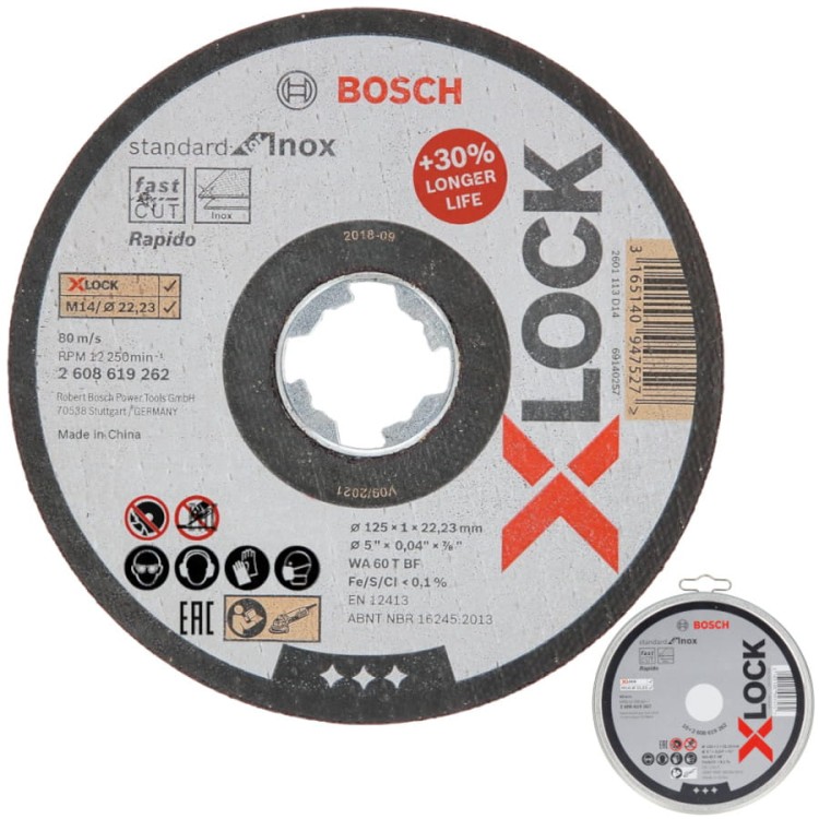 BOSCH 2608619267 Tarcza tnąca do stali 125mm X-LOCK 10 szt. 2608619267