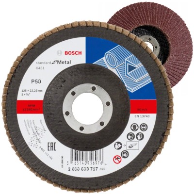 BOSCH 2608603717 Tarcza listkowa 125mm P60 Standard for Metal