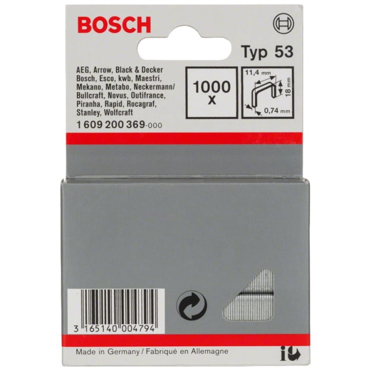 BOSCH Zszywki typ 53 18mm 1000szt.