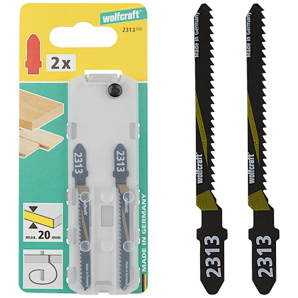 WOLFCRAFT 2313000 Brzeszczoty do wyrzynarek HCS trzpień "T" 2szt.