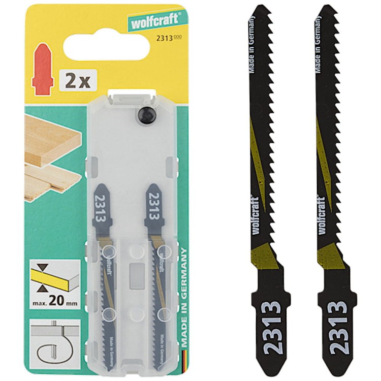 WOLFCRAFT 2313000 Brzeszczoty do wyrzynarek HCS trzpień "T" 2szt.