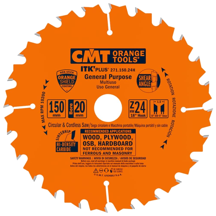 CMT Tarcza/piła 150X20mm Z=24 K=1,5mm P=1,0mm