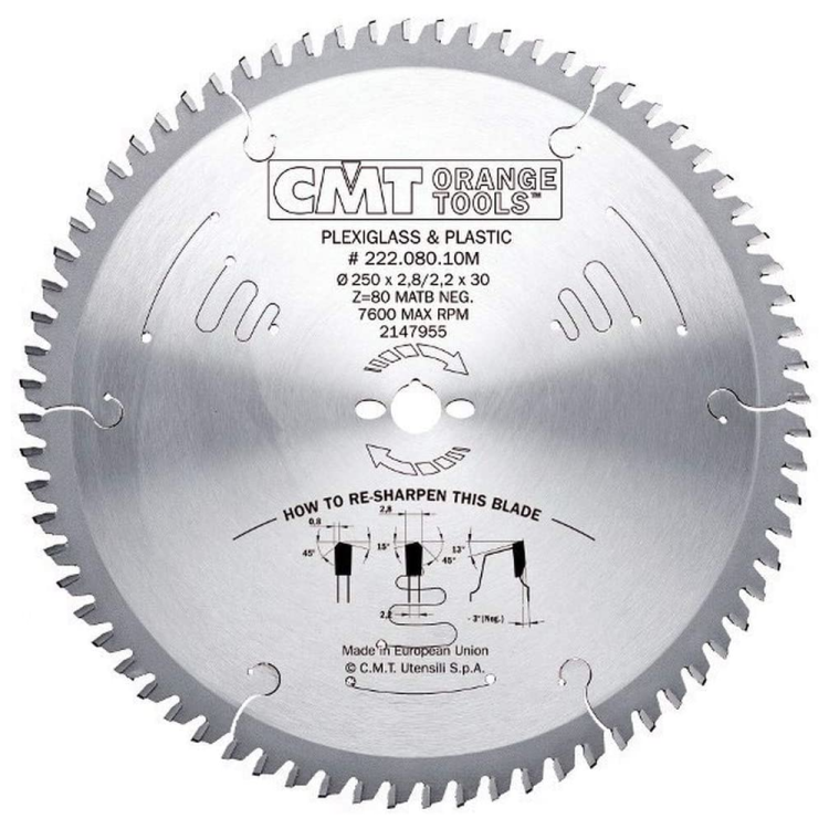CMT Tarcza/piła 250X30mm Z=80 K=2,8mm P=2,2mm
