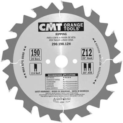CMT Tarcza/piła 190x20mm