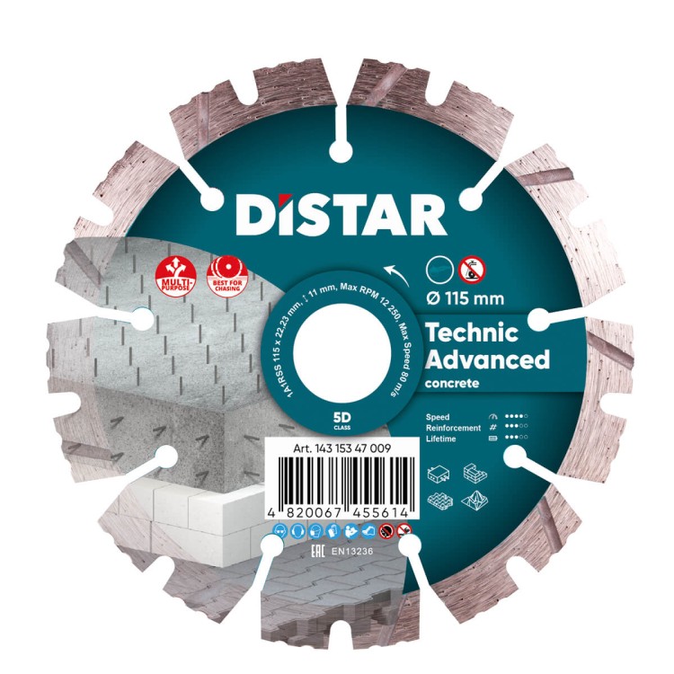 Technic Advanced 115mm x 22.23mm tarcza do betonu Distar