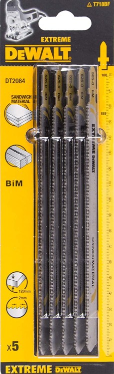 Brzeszczoty 180 mm 5 szt. do drewna, płyt warstwowych i metalu DeWalt DT2084