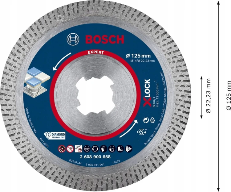 BOSCH Tarcza diamentowa do ceramiki 125mm X-LOCK