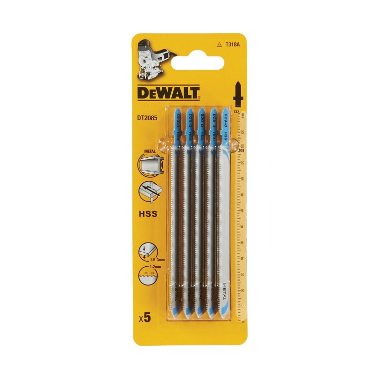 Brzeszczoty  do metalu 130 mm  do wyrzynarek 5szt. DeWalt DT2085
