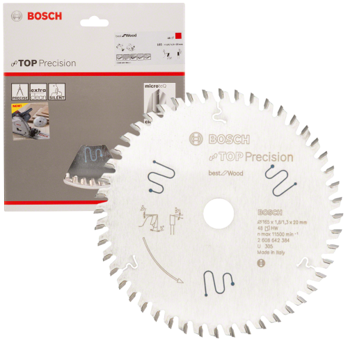 Tarcza pilarska do drewna Top Precision 165x20 mm 48z Bosch