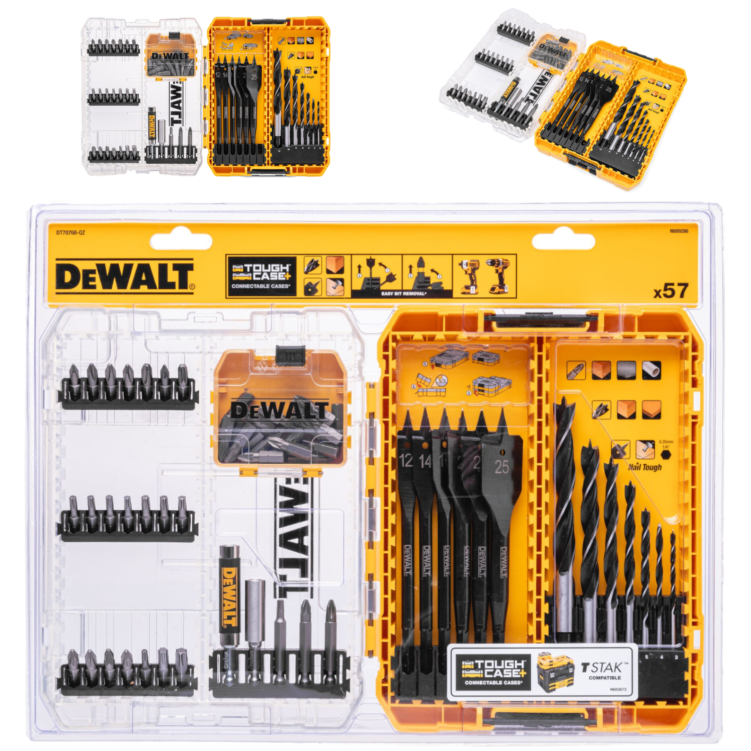 DEWALT Zestaw do wiercenia i wkręcania w drewnie DT70768 57-elementowy