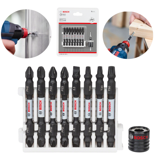 Bosch zestaw dwustronnych bitów udarowych 65 mm Impact Control 9el. 2608522345