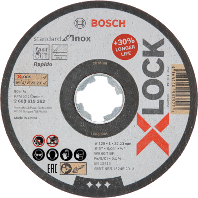 Bosch Tarcza do cięcia prostoliniowego Stal INOX 125x1mm 2608619262