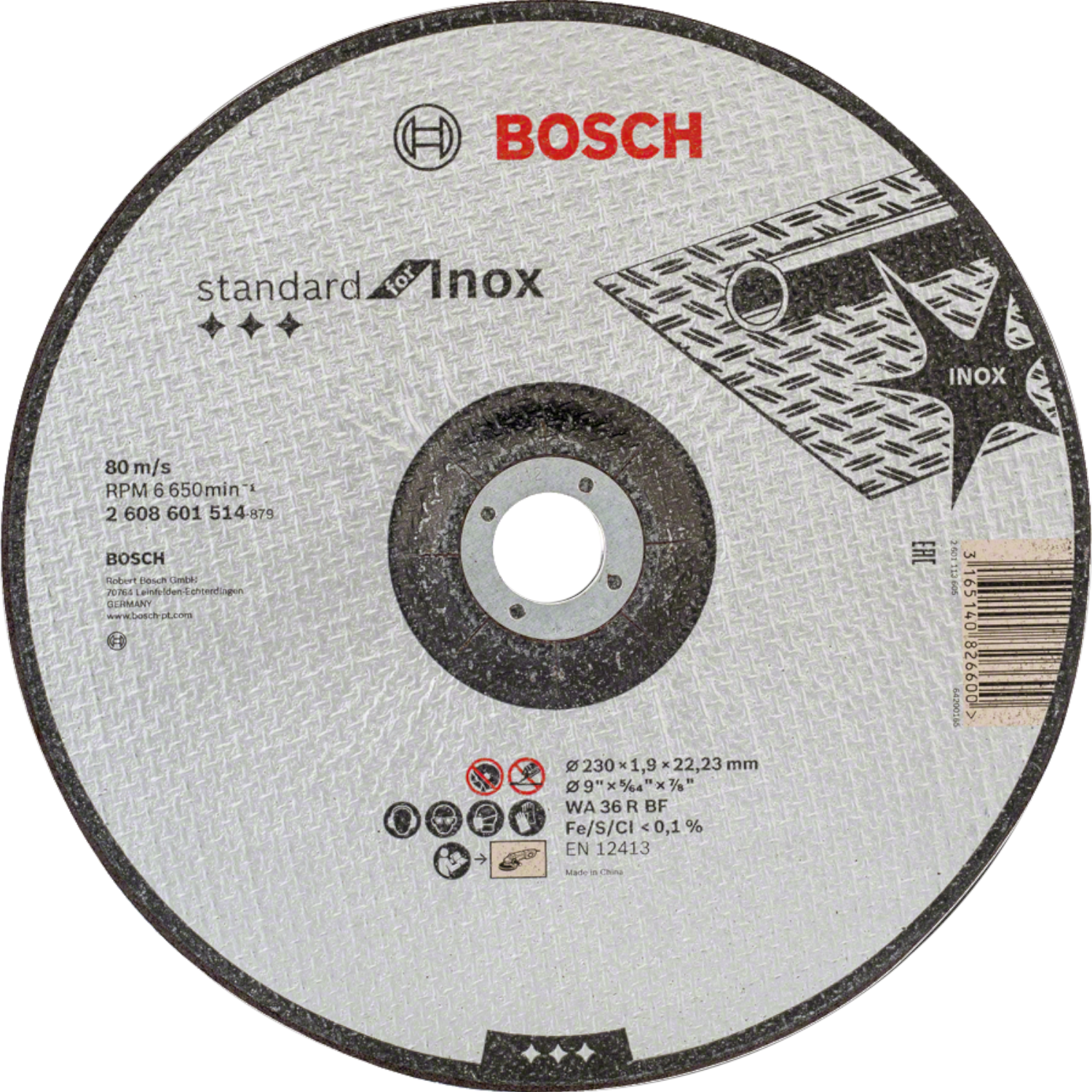 Tarcza tnąca do stali Inox Bosch 2608601514 230x1,9mm