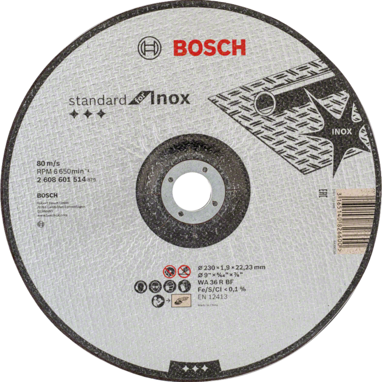 Tarcza tnąca do stali Inox Bosch 2608601514 230x1,9mm