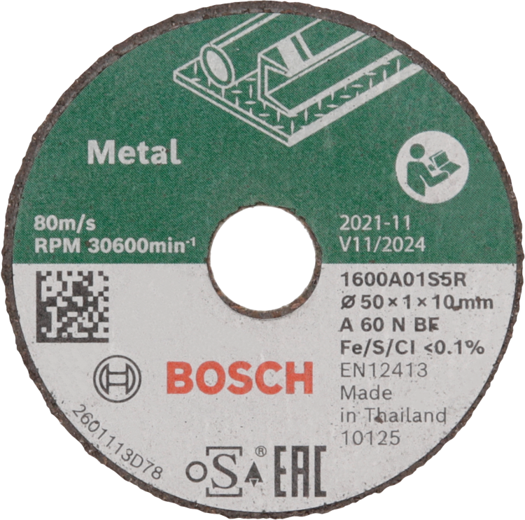 Bosch zestaw korundowych tarcz do metalu 50x10 mm 1600A01S5Y 3 szt.